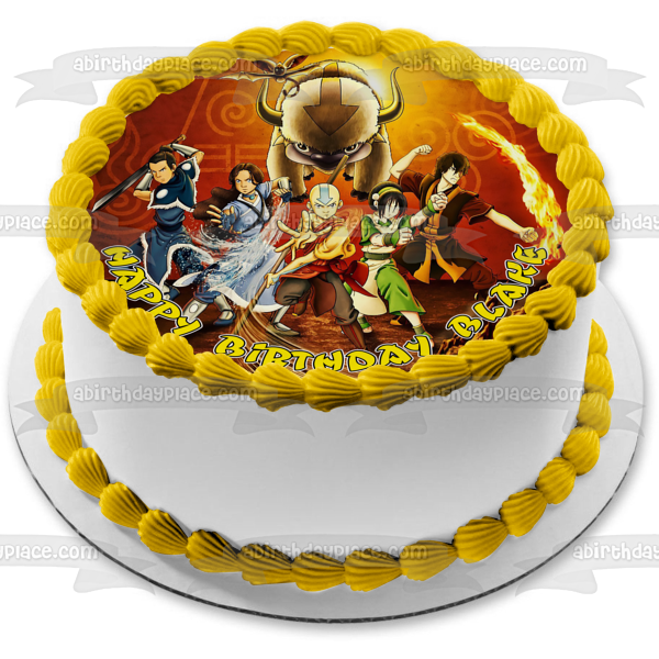 Avatar the Last Airbender Aang Toph Beifong Zuko Sokka Katara and Appa Edible Cake Topper Image ABPID07768