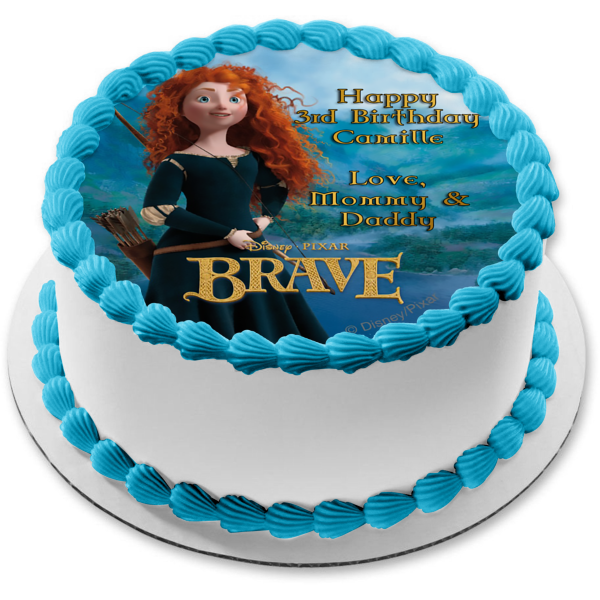 Disney Brave Merida Mountains Bow and Arrow Edible Cake Topper Image ABPID07953