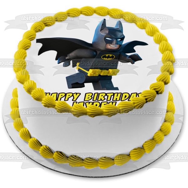 LEGO Batman Smiling Edible Cake Topper Image ABPID11295