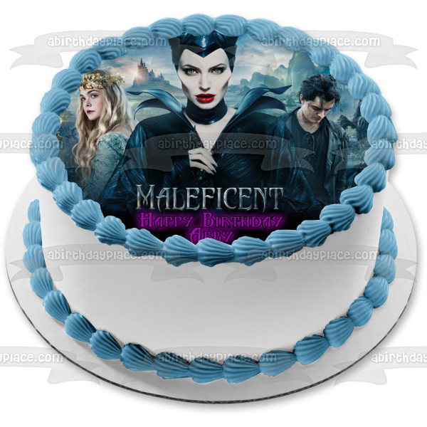 Maleficent Aurora Diaval Edible Cake Topper Image ABPID21875