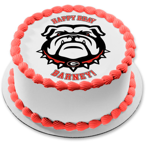 Georgia Bulldogs Logo NCAA Sports Edible Cake Topper Image ABPID27523