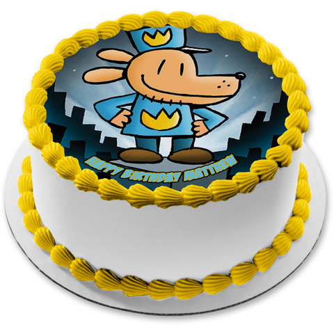 Dog Man Police Officer Original Book Cover Edible Cake Topper Image ABPID51083
