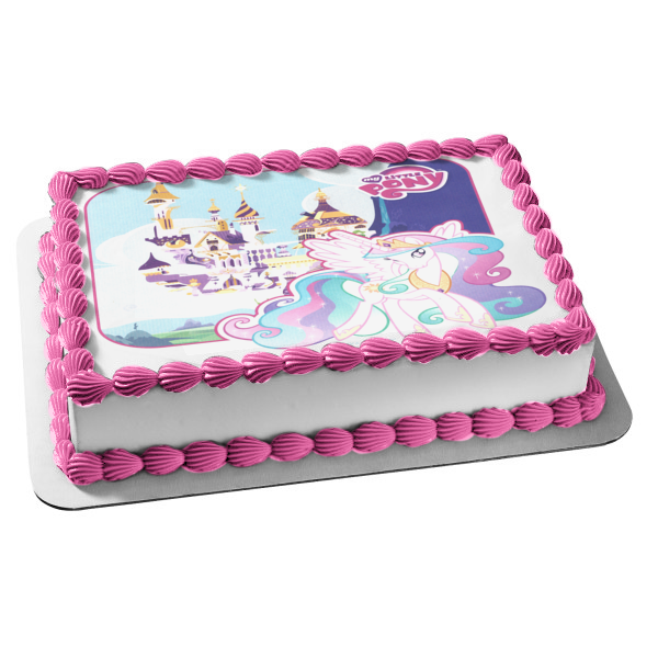 My Little Pony Logo Castle Pinkie Pie Edible Cake Topper Image ABPID03674