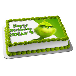 Dr. Seuss the Grinch Smiling Edible Cake Topper Image ABPID01073
