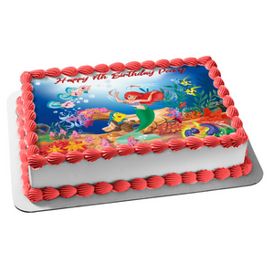 Disney the Little Mermaid Ariel Flounder Edible Cake Topper Image ABPID01138