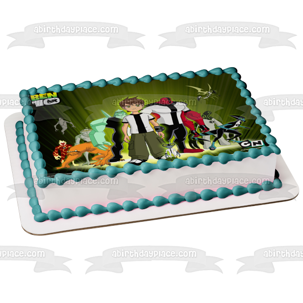 Ben 10 Logo Alien Heros Ben Prime Edible Cake Topper Image ABPID03688