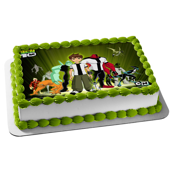 Ben 10 Logo Alien Heros Ben Prime Edible Cake Topper Image ABPID03688