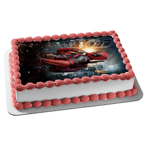 Marvel Deadpool Burning Buildings Wade Wilson Edible Cake Topper Image ABPID03693