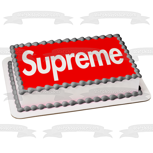 Supreme Logo Clothing Store New York Edible Cake Topper Image ABPID11267
