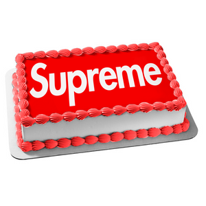 Supreme Logo Clothing Store New York Edible Cake Topper Image ABPID11267