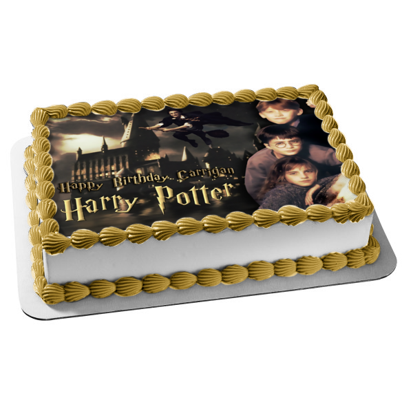 Harry Potter Hogwarts Harry Riding Broom Edible Cake Topper Image ABPI – A  Birthday Place