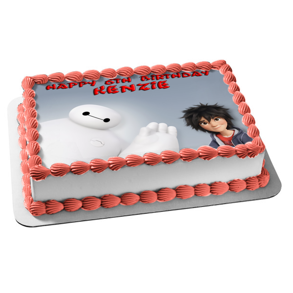 Big Hero 6 Disney Hiro White Baymax Edible Cake Topper Image ABPID08809