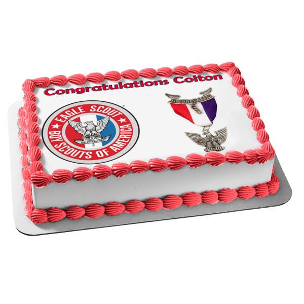 Eagle Scout Emblem and Medal Edible Cake Topper Image ABPID08090