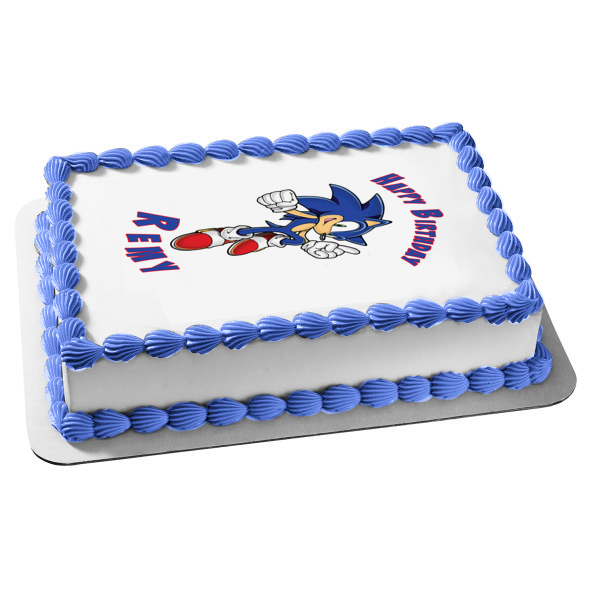 Sonic the Hedgehog White Background Edible Cake Topper Image ABPID06459