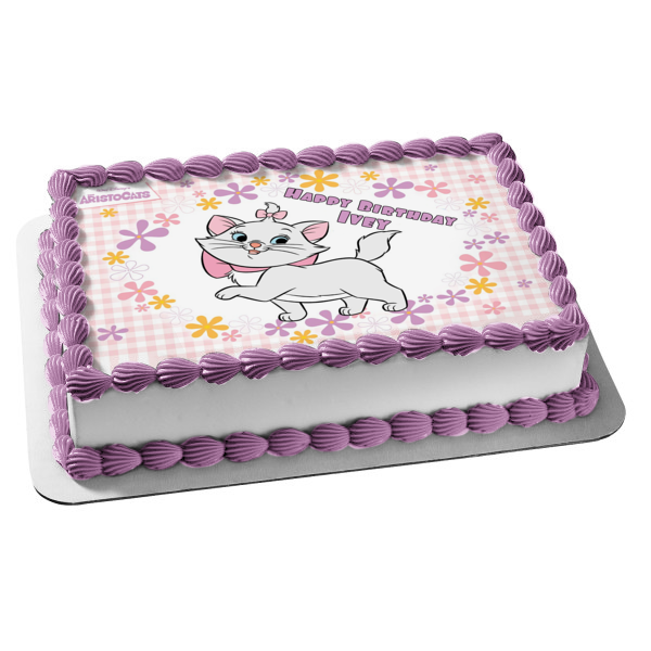Disney the Aristocats Marie Flowers Edible Cake Topper Image ABPID05785