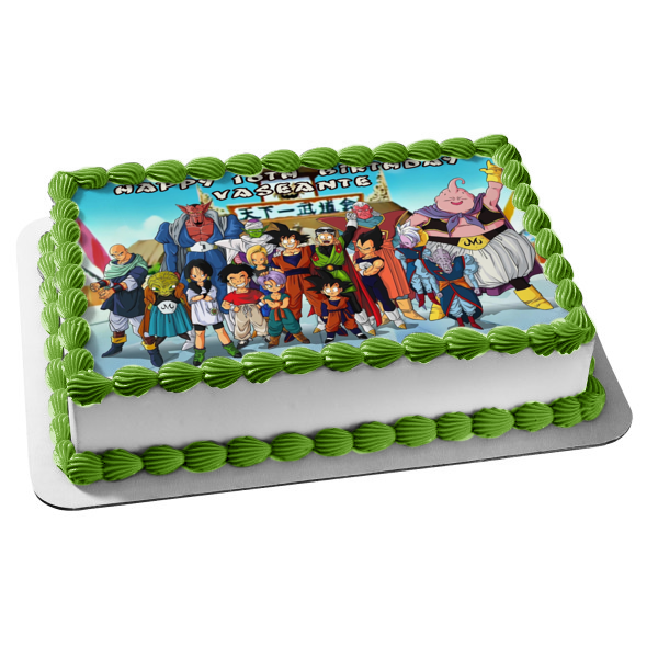 Dragon Ball Z Goku Vegete Gohan Piccolo Edible Cake Topper Image ABPID05310