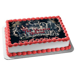 The Vampire Diaries Damon Salvator Katerina Petrova Edible Cake Topper Image ABPID05122