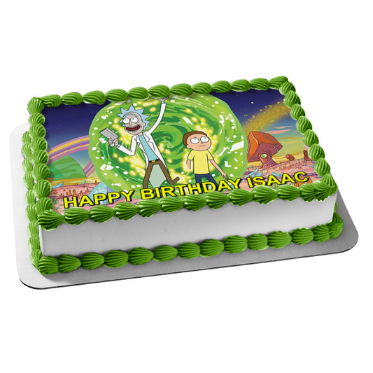 Rick and Morty Rick Sanchez and Morty Smith Rocket League Edible Cake Topper Image ABPID05084