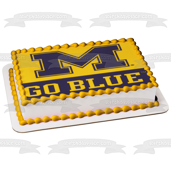 University of Michigan Go Blue Athletics Logo Edible Cake Topper Image ABPID03765
