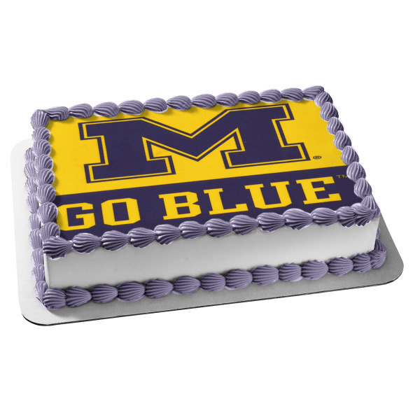University of Michigan Go Blue Athletics Logo Edible Cake Topper Image ABPID03765