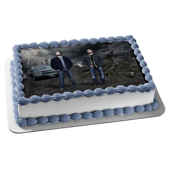 Supernatural Impala Dean Winchester Sam Winchester Edible Cake Topper Image ABPID03771
