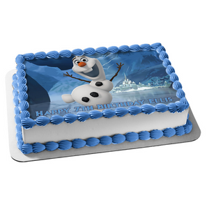 Frozen Olaf Ice Skating Frozen Lake Edible Cake Topper Image ABPID04978
