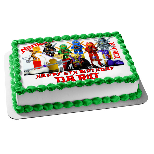 LEGO Ninjago Kai Zane Cole Jay Wu #3 Edible Cake Topper Image ABPID04955