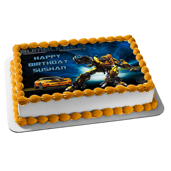 Transformers Bumblebee Car Autobots Edible Cake Topper Image ABPID04317