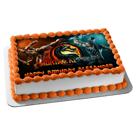 Mortal Kombat Sub-Zero and Scorpion Edible Cake Topper Image ABPID04300
