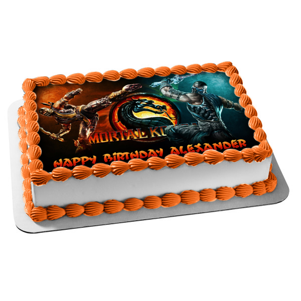 Mortal Kombat Sub-Zero and Scorpion Edible Cake Topper Image ABPID04300