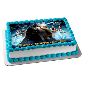 Star Wars Darth Vader Fighting Luke Skywalker and Han Solo Edible Cake Topper Image ABPID04186