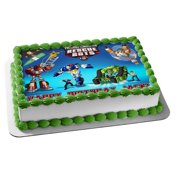 Transformers Rescue Bots Autobots Chase Heatwave Blades Boulder Edible Cake Topper Image ABPID03790