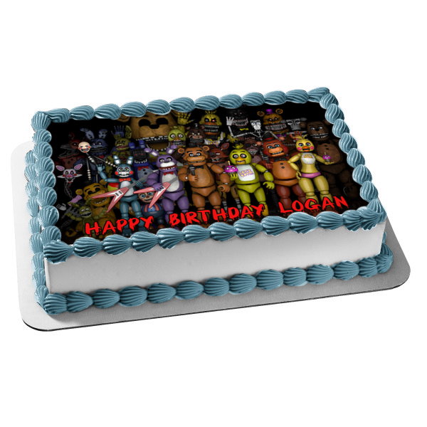 Five Nights at Freedy's Storia Bonnie Chica Bonnie Toy Chica Lefty Edible Cake Topper Image ABPID03598