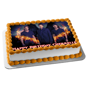 Supernatural Fire Wings Sam Winchester Castiel Dean Winchester Edible Cake Topper Image ABPID03392