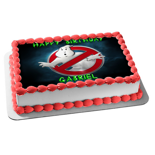 Ghostbusters Logo Ghost Edible Cake Topper Image ABPID03306