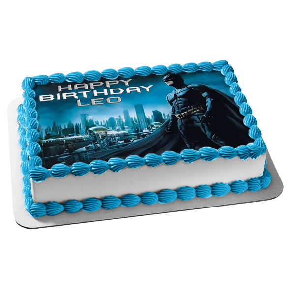 Batman Dark Knight Bruce Wayne In Gotham Edible Cake Topper Image ABPID01625
