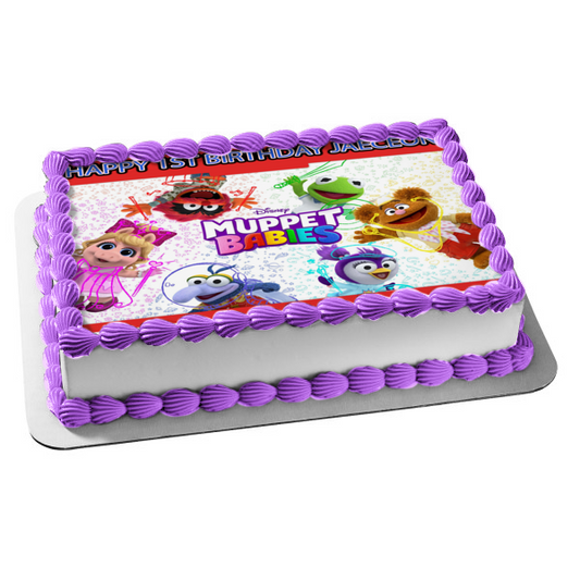 Muppet Babies Kermit Miss Piggy Gonzo Fozzy Bear Animal y decoración comestible para tarta de verano Imagen ABPID01401 