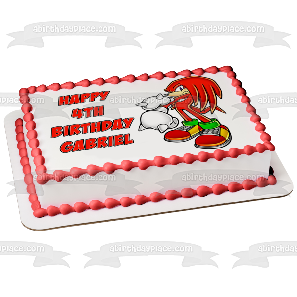 Sonic the Hedgehog Knuckles the Echidna Edible Cake Topper Image ABPID12420