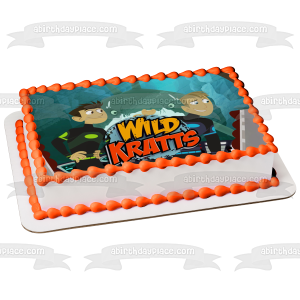 Wild Kratts Logo Chris Kratt Martin Kratt and a Shark Edible Cake Topper Image ABPID03804