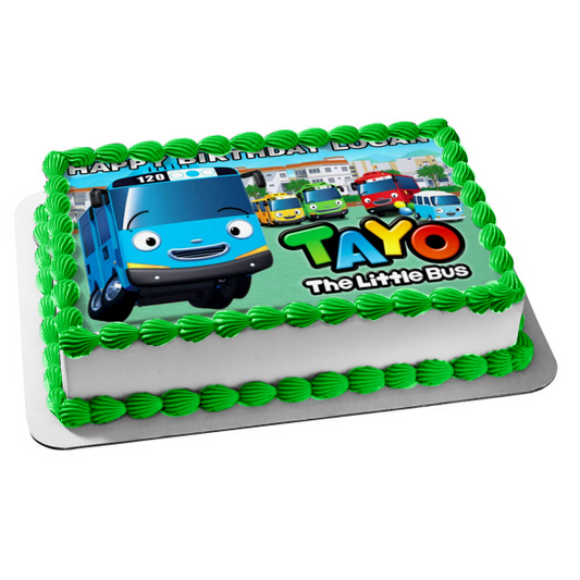 Tayo the Little Bus Logo Rogi Lani Gani Citu Edible Cake Topper Image ABPID22145