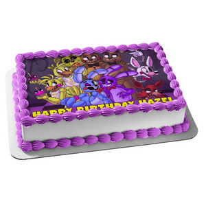Five Nights at Freddy's 2 Chica Bonnie Golden Freddy Toy Bonnie Toy Freddy Toy Chica Foxy the Pirate the Mangle Golden Freddy Edible Cake Topper Image ABPID27197