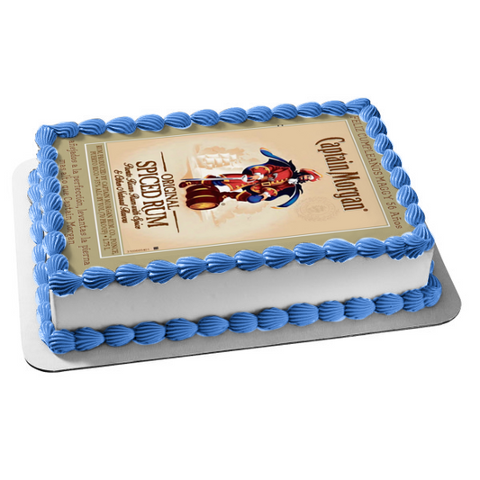 Captain Morgan Original Spiced Rum Bottle Label Edible Cake Topper Image ABPID27469