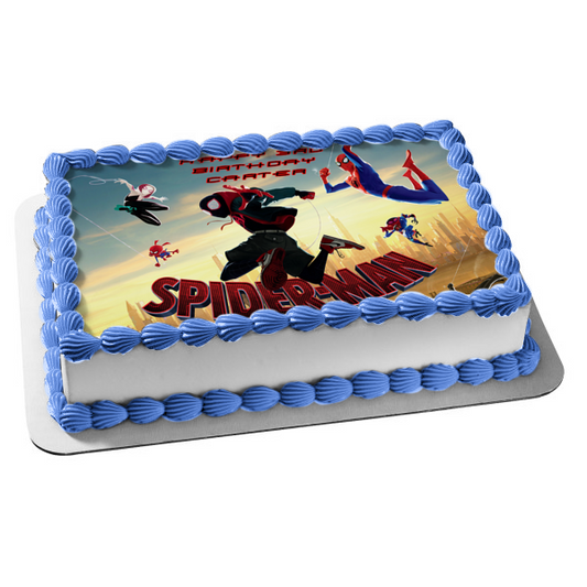 Spider-Man Into the Spider-Verse Marvel Miles Morales Spider-Woman Imagen comestible para decoración de tarta ABPID27538 
