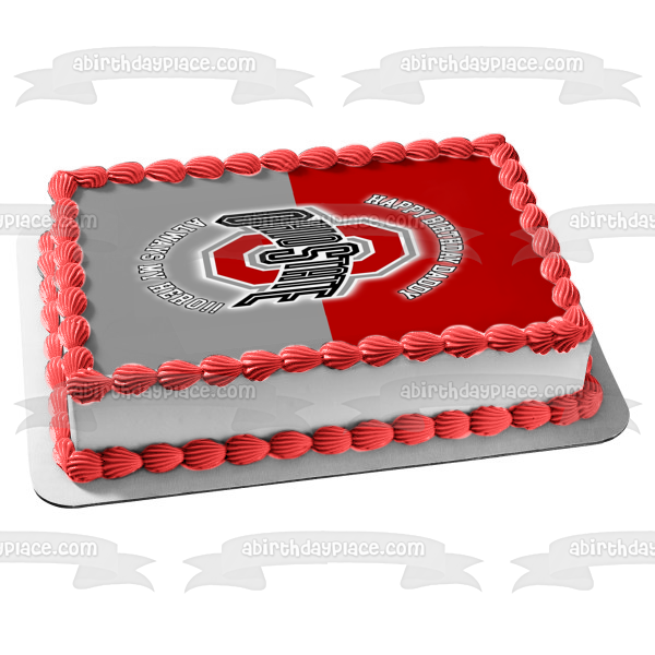 The Ohio State University Buckeyes Logo NCAA College Sports Edible Cake Topper Image ABPID50996