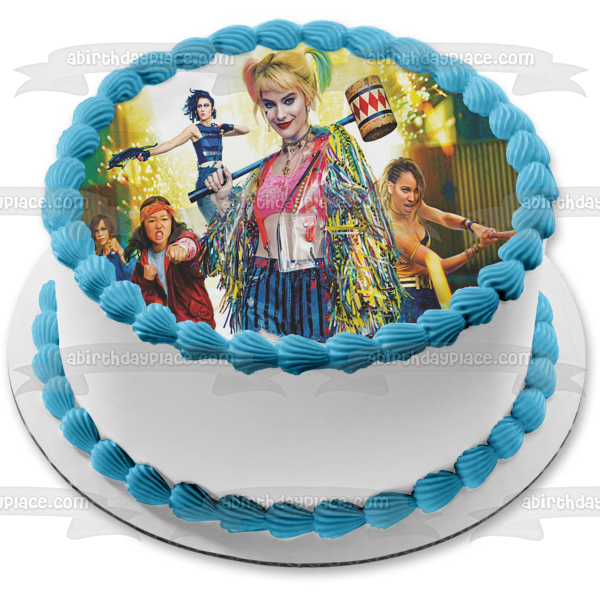 DC Comics Birds of Prey and the Emancipation of One Harley Quinn Huntress Black Canary Renee Montoya Edible Cake Topper Image ABPID51101