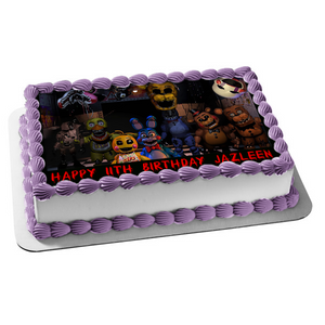 Personalized Five Nights at Freddy's Chica Bonnie Freddy Fazbear Edible Cake Topper Image ABPID51009