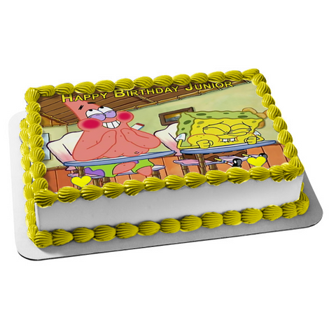 Spongebob Squarepants Patrick School Desks Laughing Edible Cake Topper Image ABPID22154