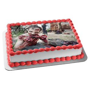 The Walking Dead Zombies Gore Edible Cake Topper Image ABPID03861