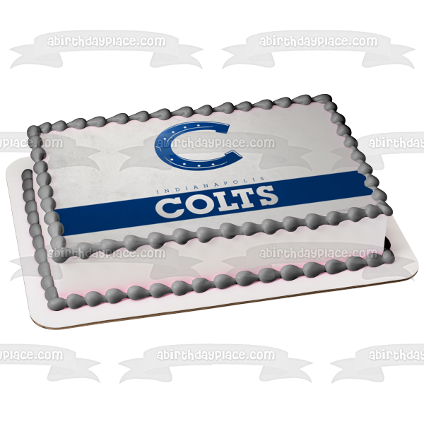 Indianapolis Colts Logo NFL South Division National Football League Edible Cake Topper Image ABPID03870
