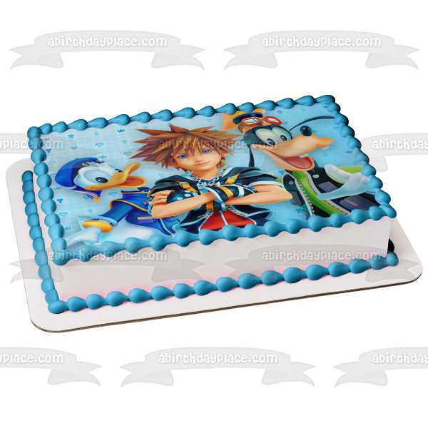 Kingdom Hearts 3 Donald Duck Sora Goofy Edible Cake Topper Image ABPID53415